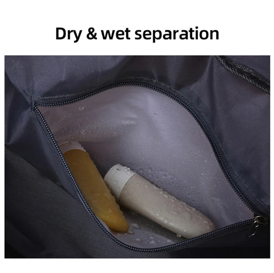 Dry wet separation fitness duffel bag letter print large capacity outdoor hiking - product image