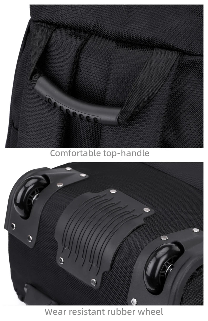 Durable oxford golf travel bag with wheels and multi-compartment storage - product image