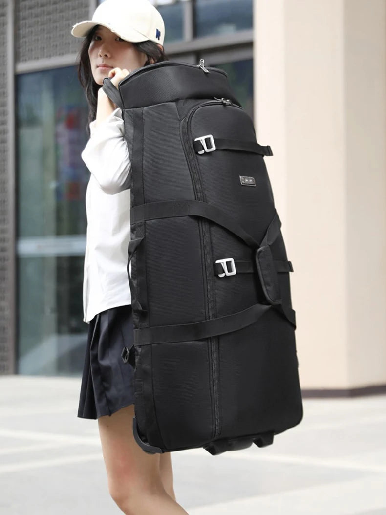 Durable oxford golf travel bag with wheels and multi-compartment storage - product image