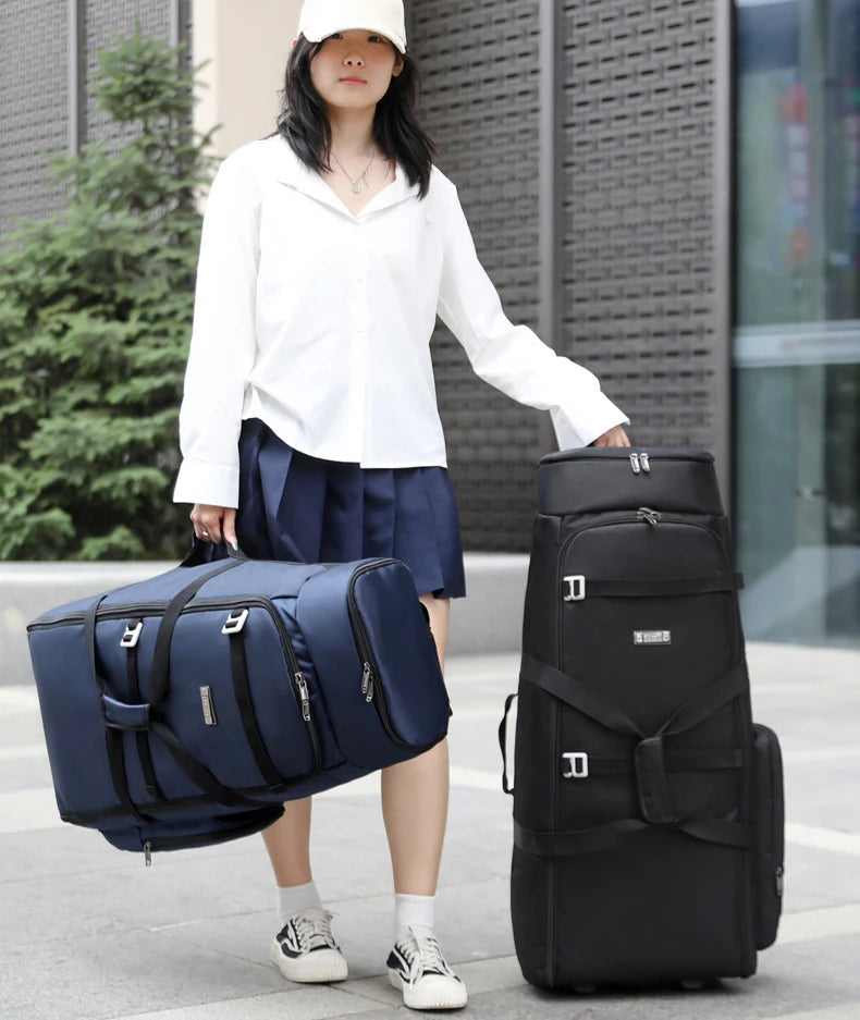 Durable oxford golf travel bag with wheels and multi-compartment storage - product image