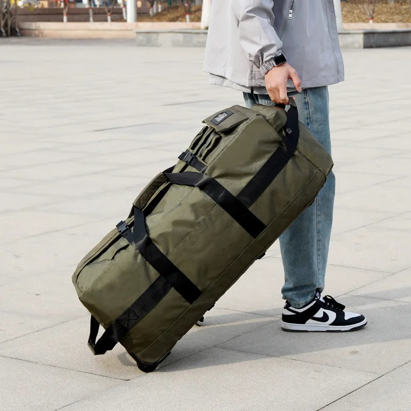 Durable oxford golf travel bag with wheels and multi-compartment storage - product image