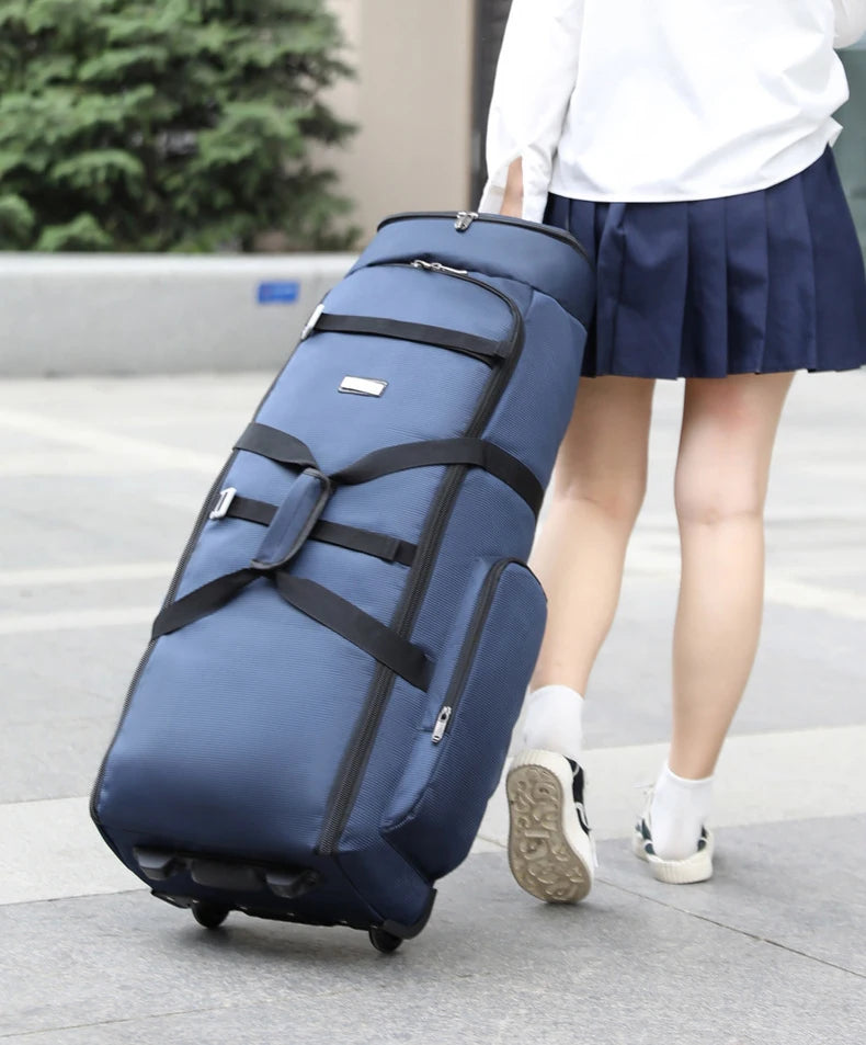 Durable oxford golf travel bag with wheels and multi-compartment storage - product image