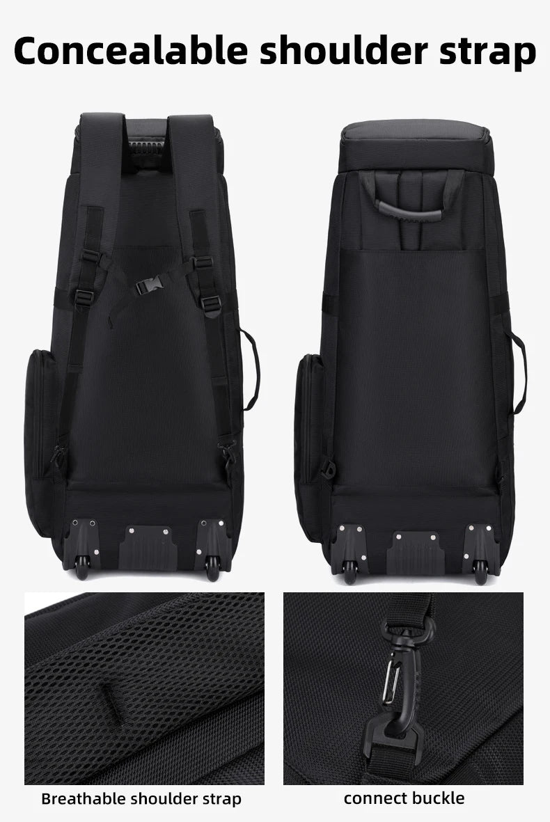 Durable oxford golf travel bag with wheels and multi-compartment storage - product image