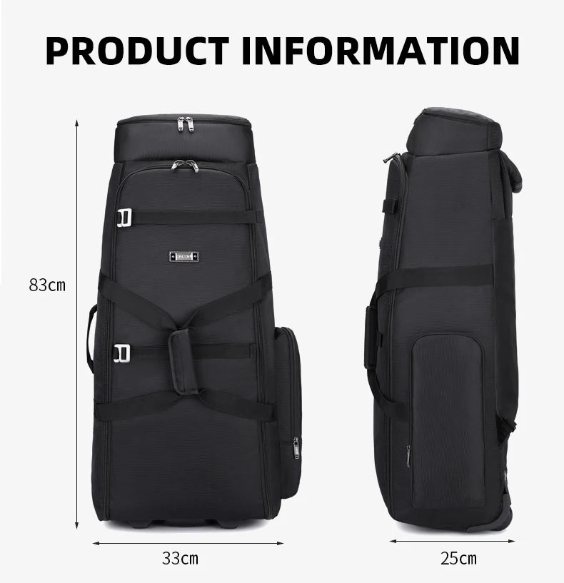 Durable oxford golf travel bag with wheels and multi-compartment storage - product image