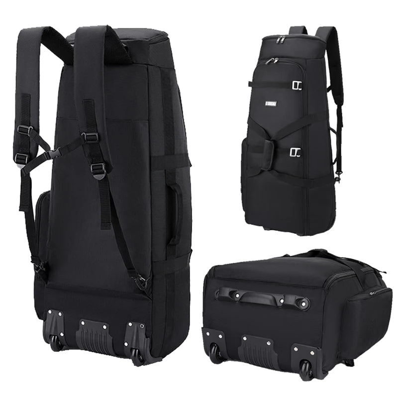Durable oxford golf travel bag with wheels and multi-compartment storage - product image