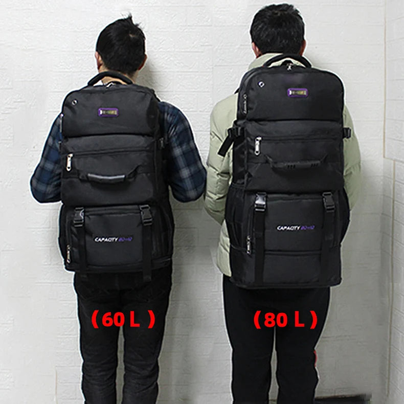 Expandable 60l-80l softback nylon travel backpack, multiple colors - product image