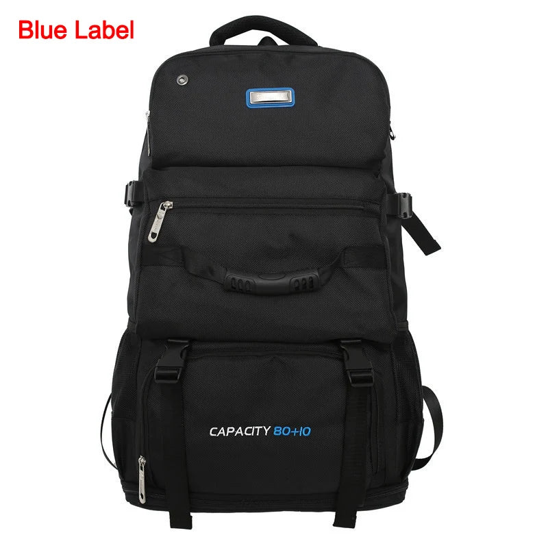 Expandable 60l-80l softback nylon travel backpack, multiple colors - product image
