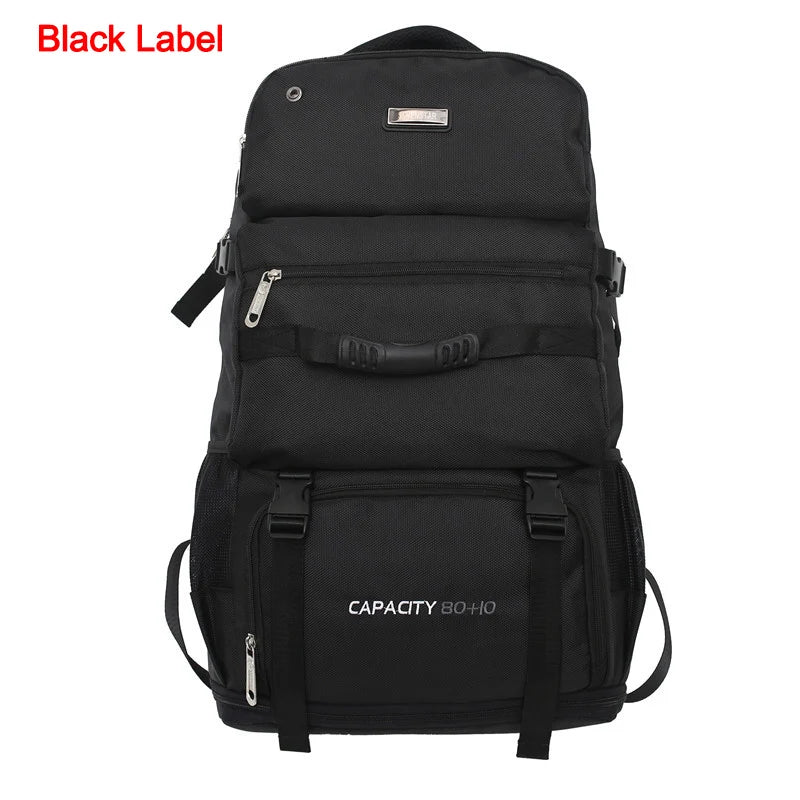 Expandable 60l-80l softback nylon travel backpack, multiple colors - product image