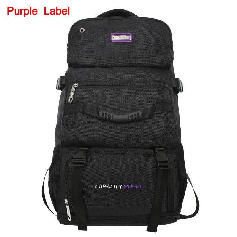 Expandable 60l-80l softback nylon travel backpack, multiple colors - product image