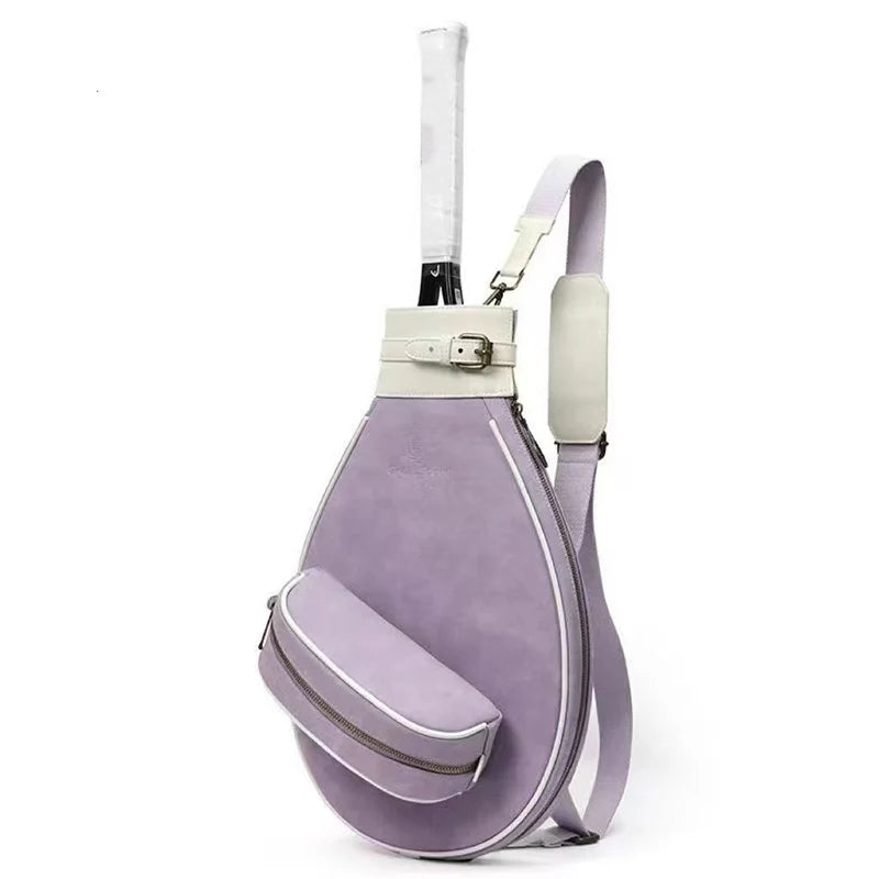Fabric pu tennis single shoulder bag with adjustable strap for 2 rackets - product image