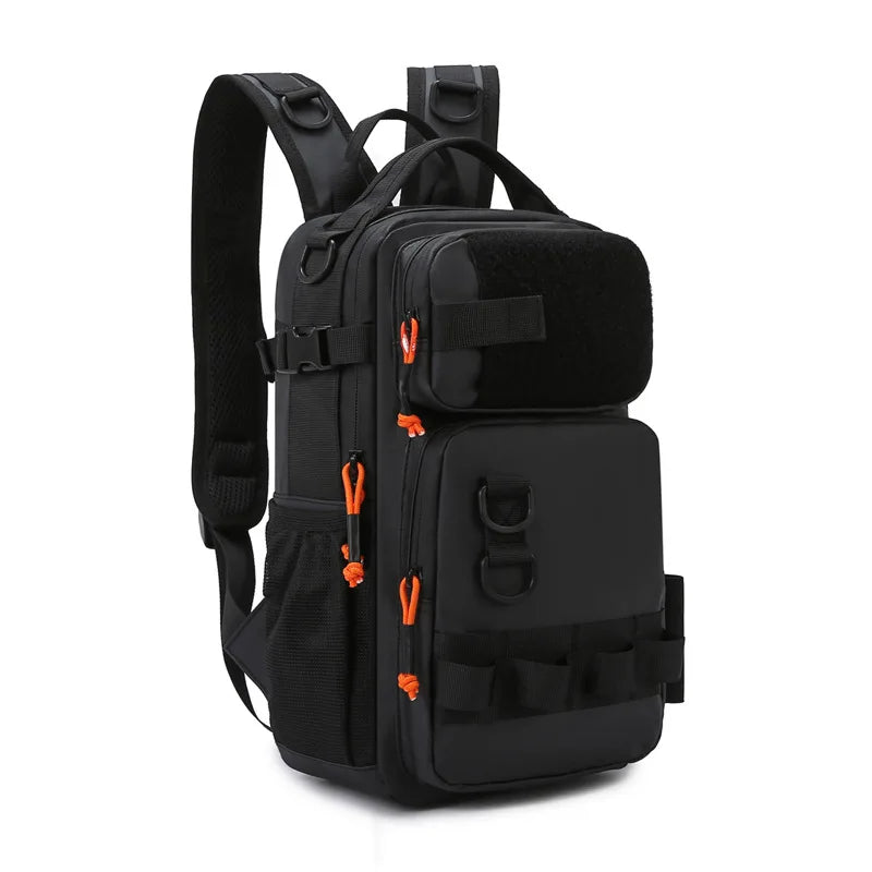 Fishing lure backpack with rod holders and molle system, nylon - product image