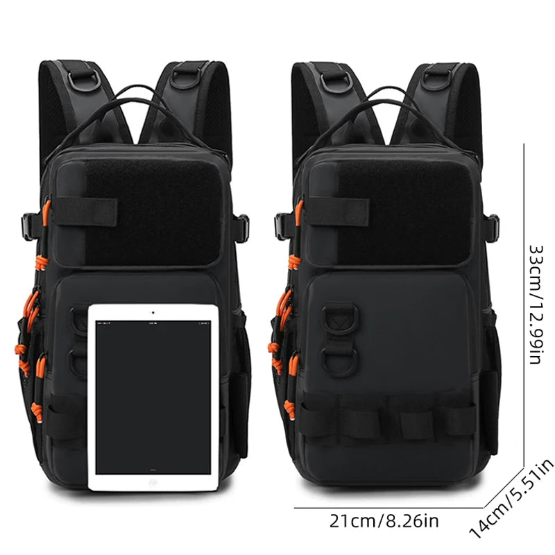 Fishing lure backpack with rod holders and molle system, nylon - product image