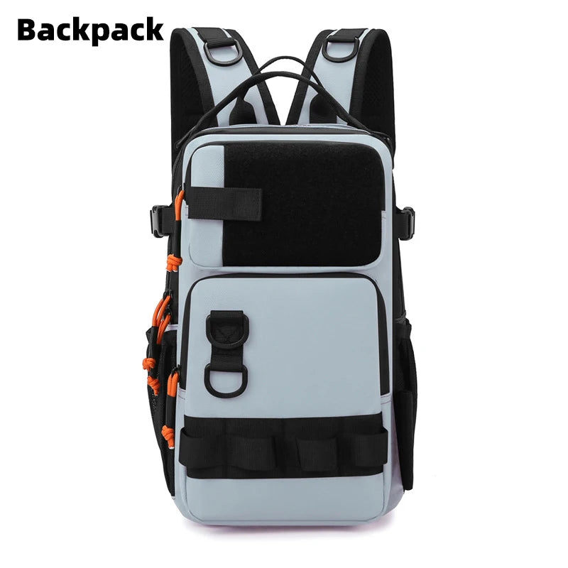 Fishing lure backpack with rod holders and molle system, nylon - product image
