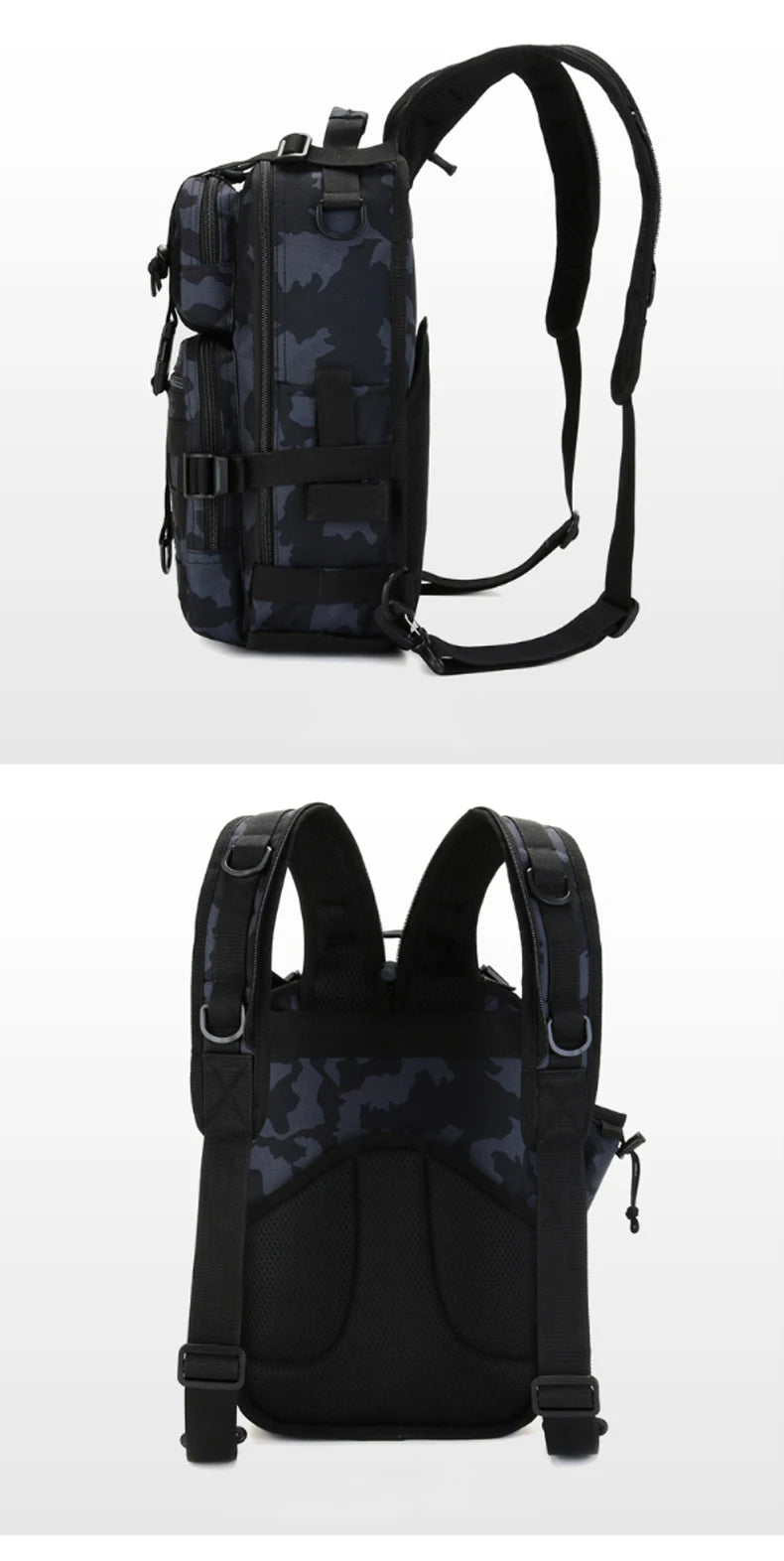Fishing tactical backpack with molle system and fishing rod holder nylon - product image