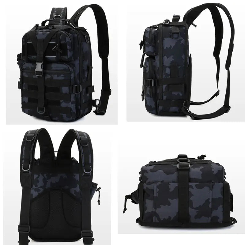 Fishing tactical backpack with molle system and fishing rod holder nylon - product image