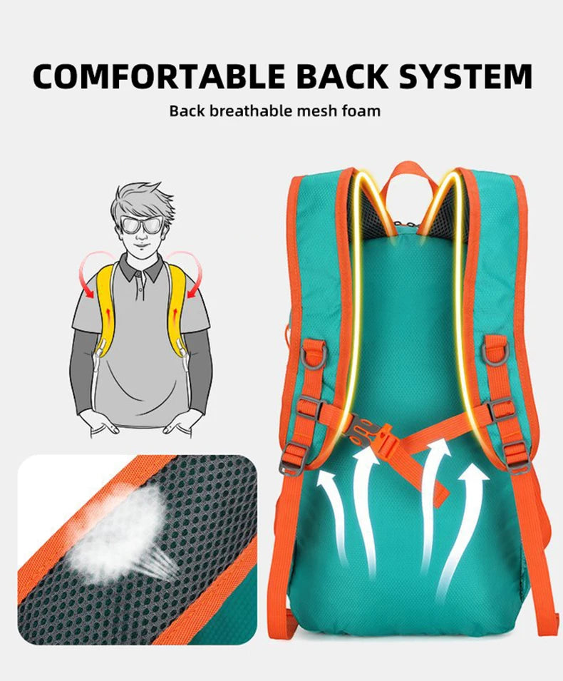 Foldable climbing backpack large capacity lightweight multipocket outdoor nylon - product image