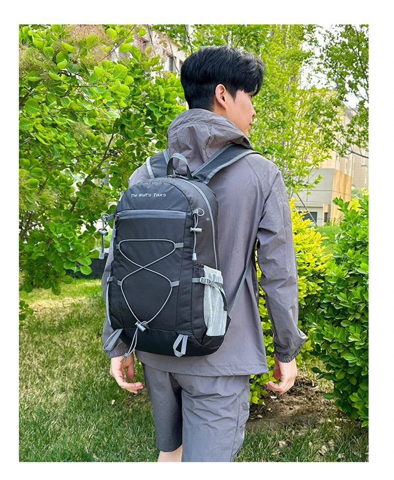 Foldable climbing backpack large capacity lightweight multipocket outdoor nylon - product image
