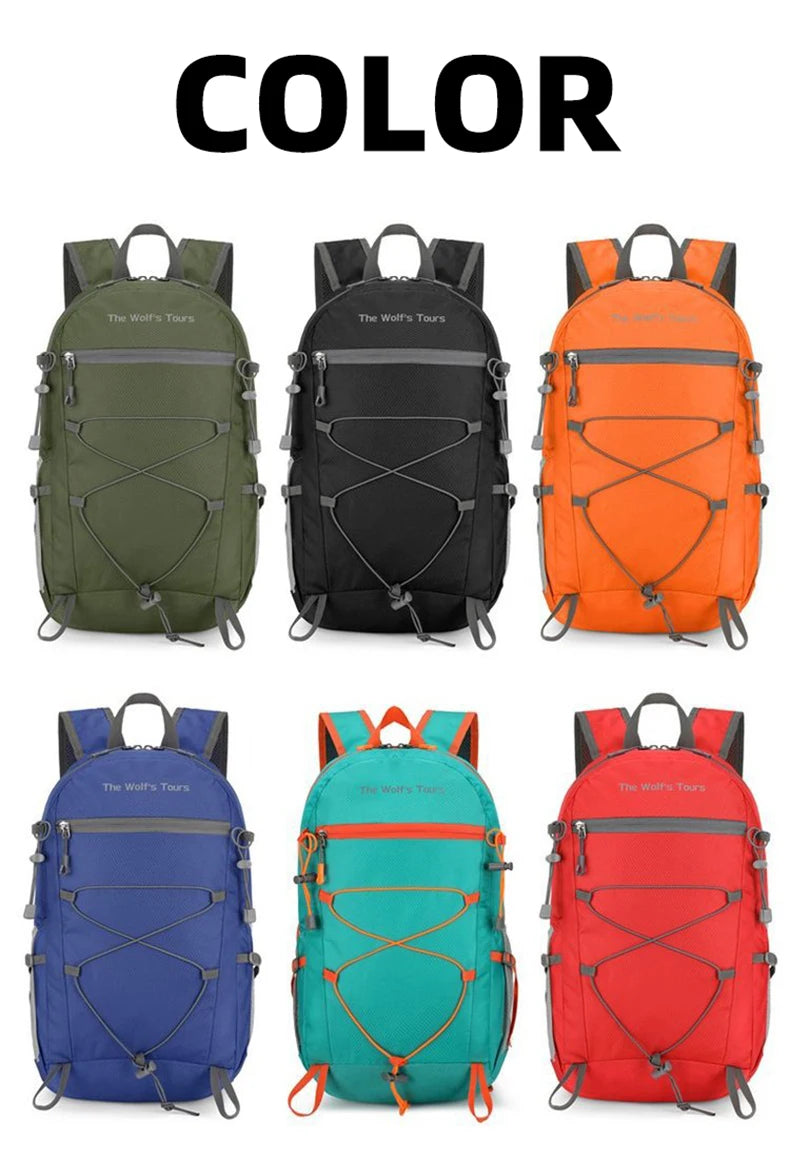 Foldable climbing backpack large capacity lightweight multipocket outdoor nylon - product image
