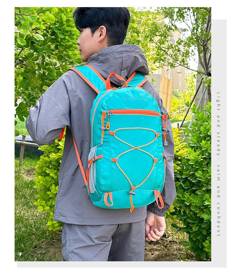 Foldable climbing backpack large capacity lightweight multipocket outdoor nylon - product image