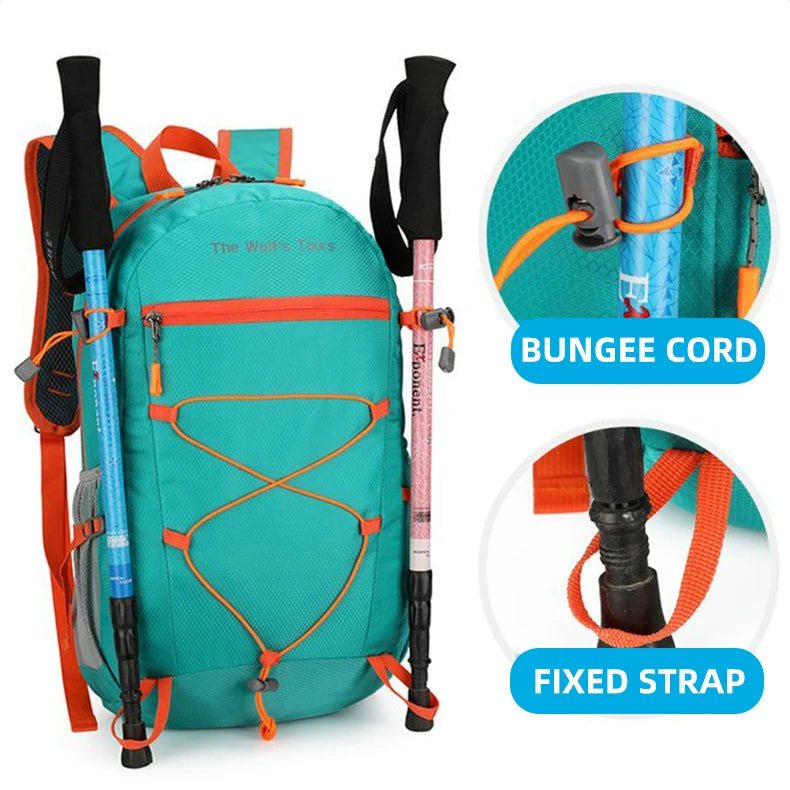 Foldable climbing backpack large capacity lightweight multipocket outdoor nylon - product image
