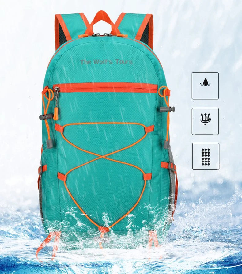 Foldable climbing backpack large capacity lightweight multipocket outdoor nylon - product image