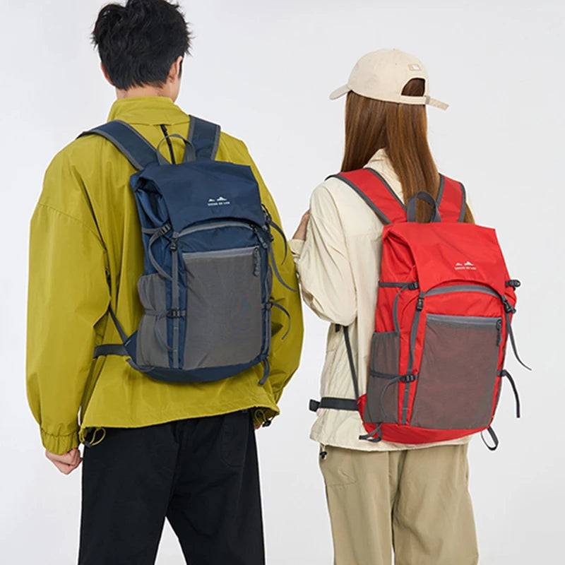 Foldable waterproof oxford outdoor camping hiking backpack with multiple pockets - product image
