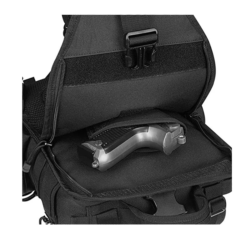 Gun holster tactical nylon backpack chest sling molle pouch hunting outdoor bag - product image