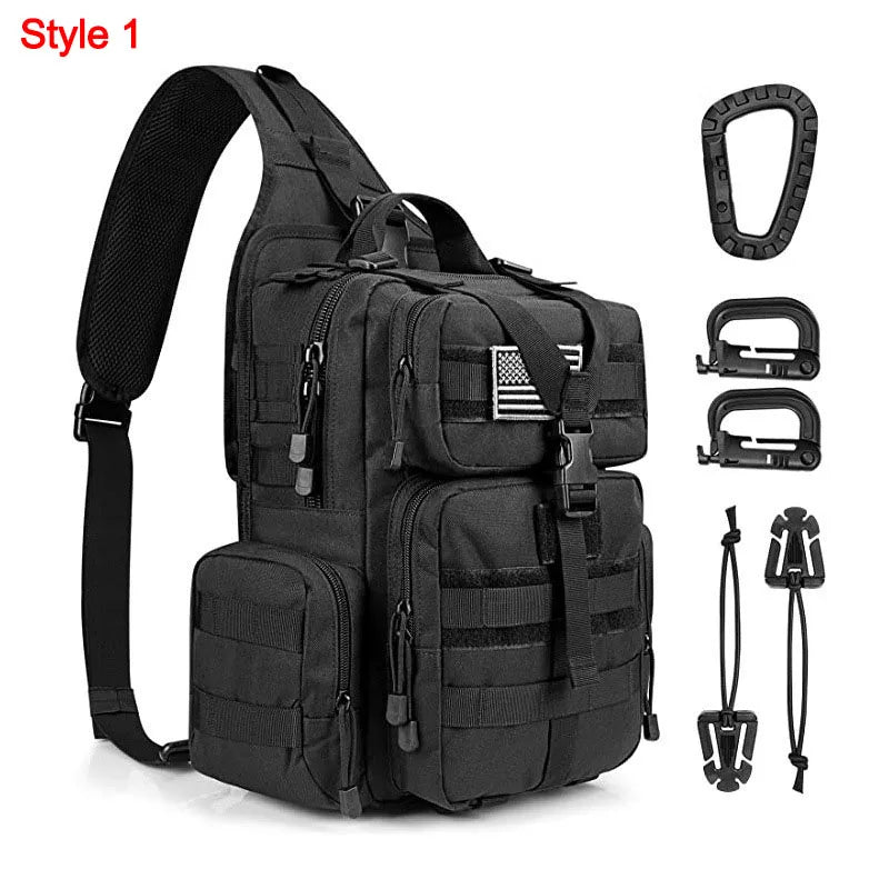 Gun holster tactical nylon backpack chest sling molle pouch hunting outdoor bag - product image
