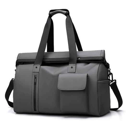 Gym duffel bag with wet dry separation laptop shoe compartment removable strap - product image