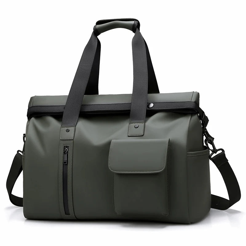 Gym duffel bag with wet dry separation laptop shoe compartment removable strap - product image