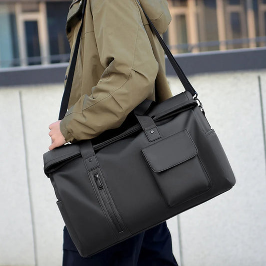 Gym duffel bag with wet dry separation laptop shoe compartment removable strap - product image