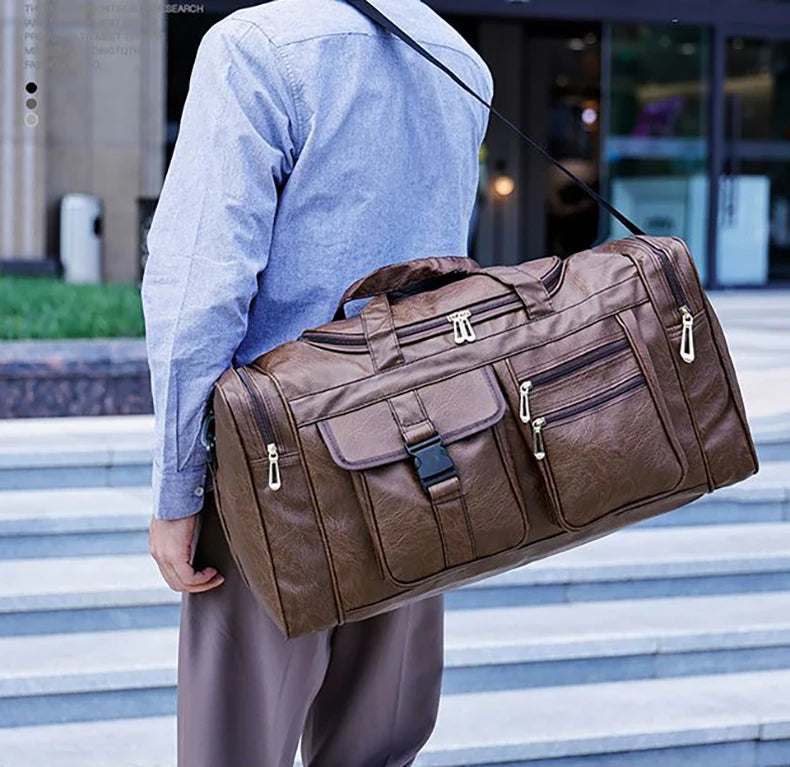 Gym fitness duffel pu travel handheld outdoor hiking large capacity messenger bag - product image