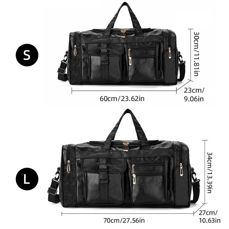 Gym fitness duffel pu travel handheld outdoor hiking large capacity messenger bag - product image