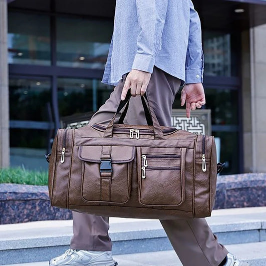 Gym fitness duffel pu travel handheld outdoor hiking large capacity messenger bag - product image
