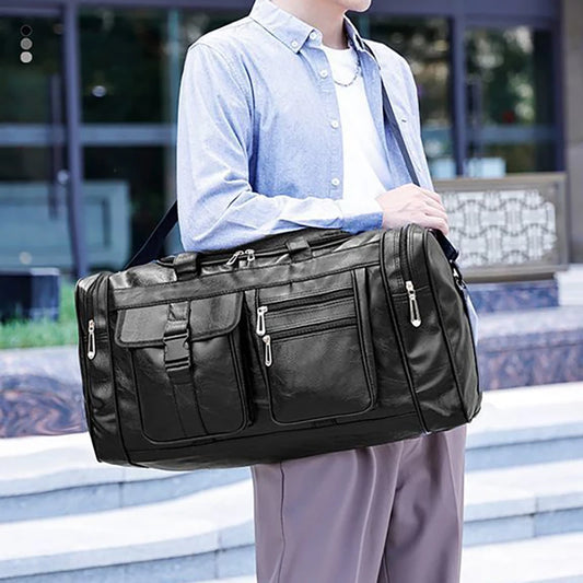 Gym fitness duffel pu travel handheld outdoor hiking large capacity messenger bag - product image