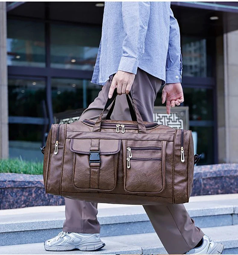 Gym fitness duffel pu travel handheld outdoor hiking large capacity messenger bag - product image
