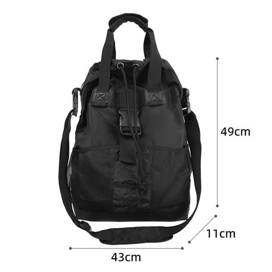 Large capacity nylon drawstring gym sports bag with multiple compartments - product image