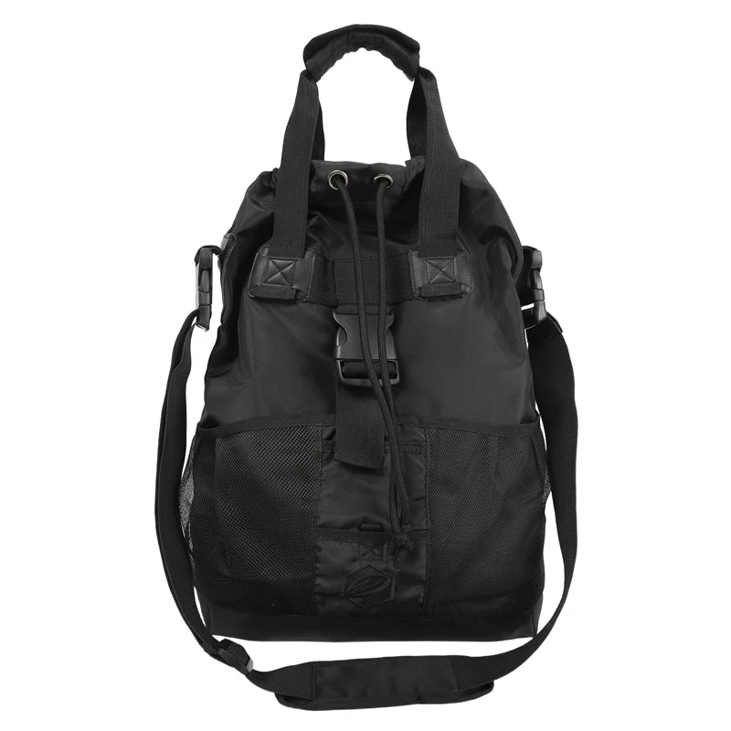 Large capacity nylon drawstring gym sports bag with multiple compartments - product image