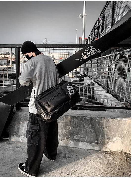 Large capacity nylon fitness duffel with dry wet shoes pocket and multi carry - product image