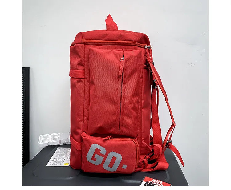 Large capacity nylon fitness duffel with dry wet shoes pocket and multi carry - product image