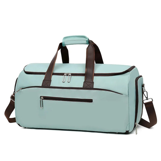 Large capacity nylon fitness sports bag with independent shoe compartment - product image