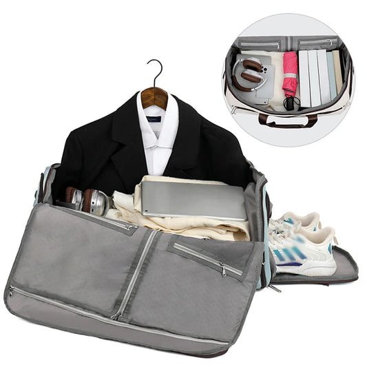 Large capacity nylon fitness sports bag with independent shoe compartment - product image