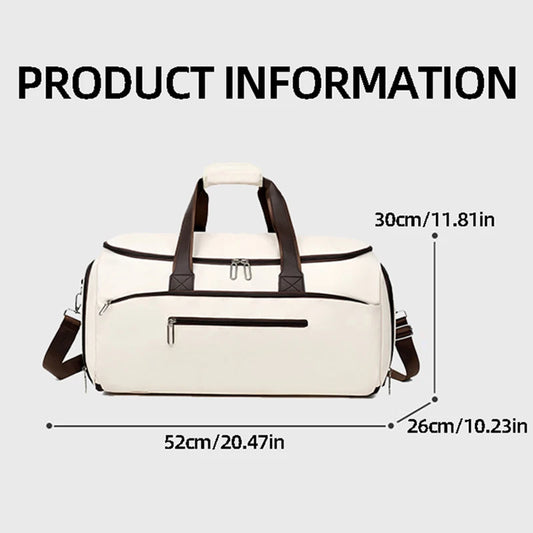 Large capacity nylon fitness sports bag with independent shoe compartment - product image