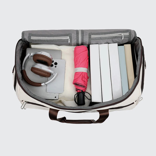 Large capacity nylon fitness sports bag with independent shoe compartment - product image