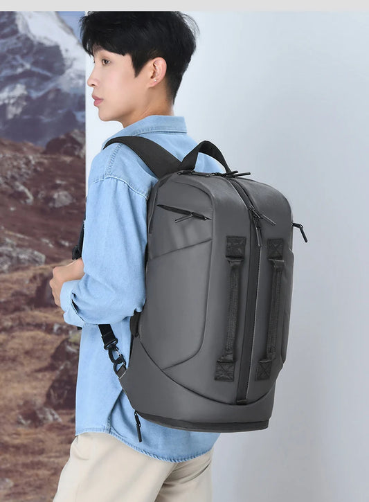 Large capacity sports duffel bag with wet dry separation and shoe pocket nylon - product image