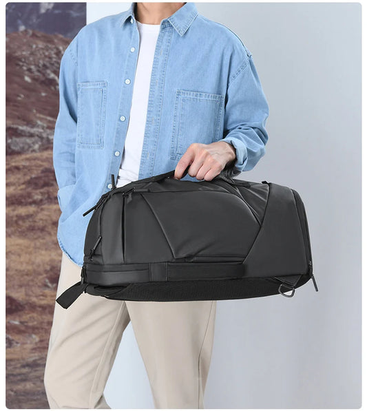 Large capacity sports duffel bag with wet dry separation and shoe pocket nylon - product image