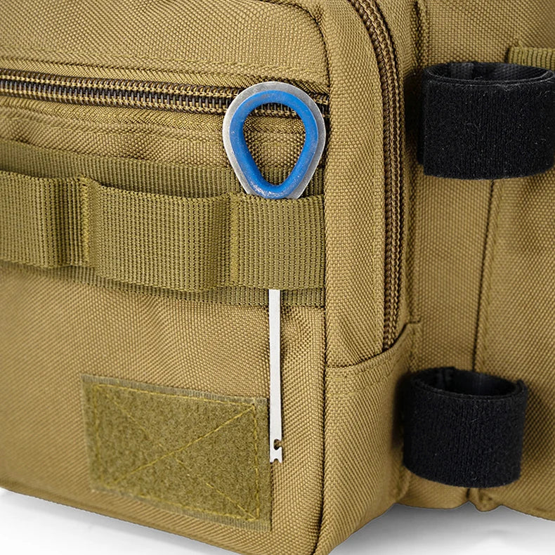 Large capacity tactical fishing climbing bag with rod holder molle nylon - product image
