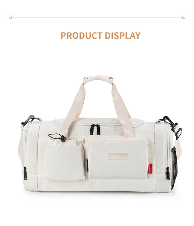 Large capacity travel duffel bag with dry wet separation and shoe pocket oxford - product image