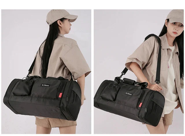 Large capacity travel duffel bag with dry wet separation and shoe pocket oxford - product image