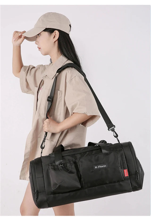 Large capacity travel duffel bag with dry wet separation and shoe pocket oxford - product image